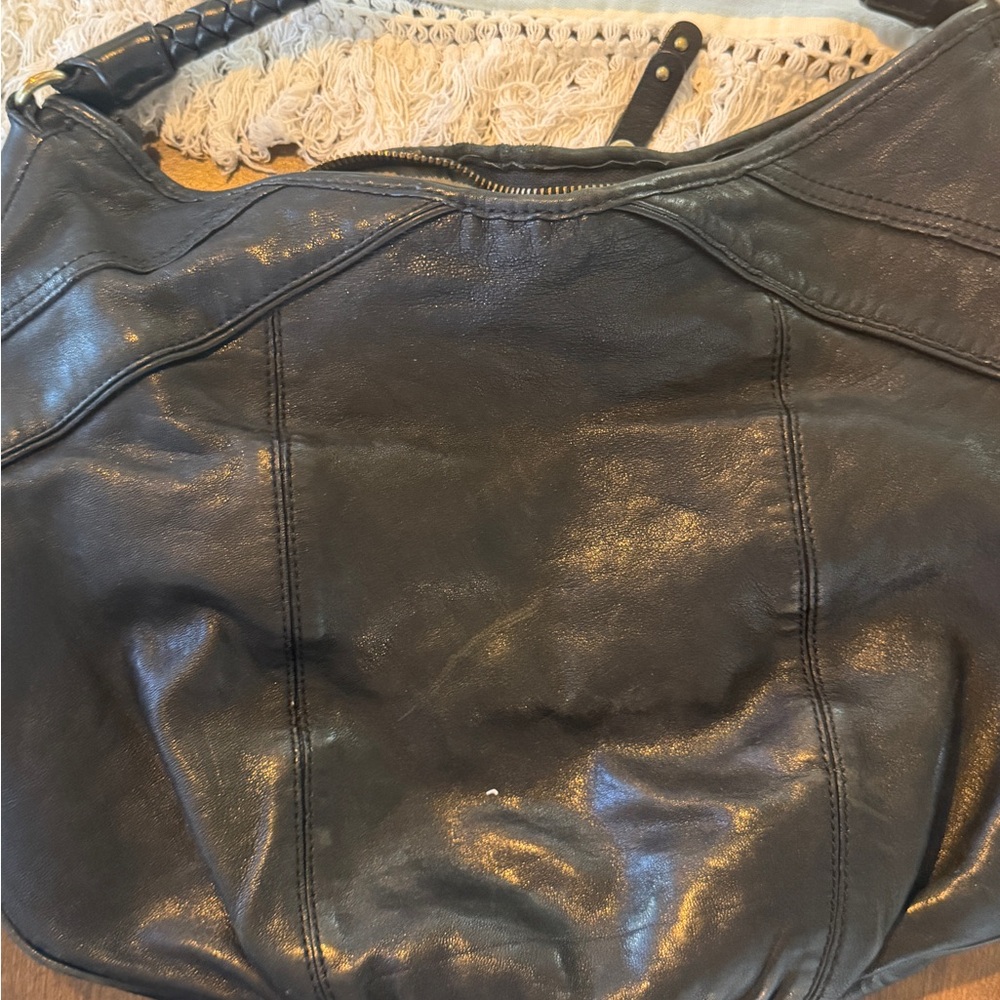Banana Republic Black Leather Hobo Shoulder Bag - Picture 5 of 5